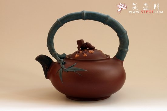 紫砂壶图片：三友提梁 - 宜兴紫砂壶网