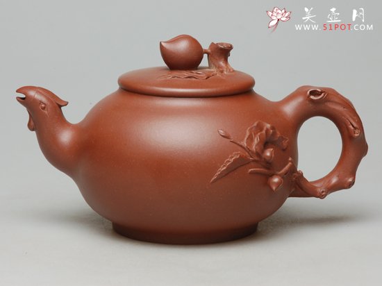 紫砂壶图片：凤献仙桃  340cc - 宜兴紫砂壶网
