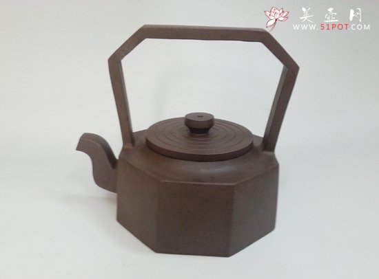 紫砂壶图片：六方提梁 - 宜兴紫砂壶网