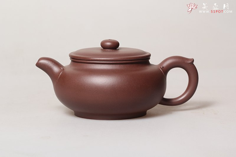 紫砂壶图片：扁腹如意 - 宜兴紫砂壶网