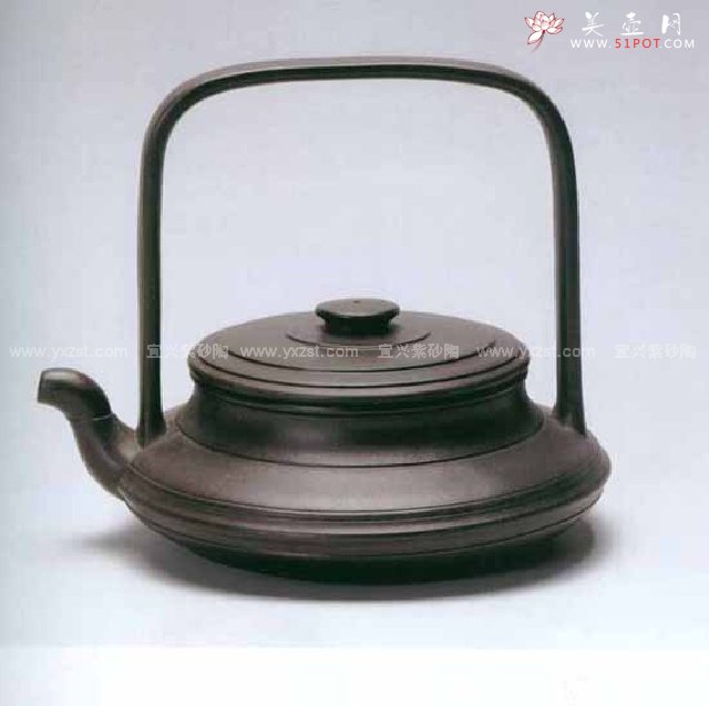 紫砂壶图片：水波提梁壶 - 宜兴紫砂壶网