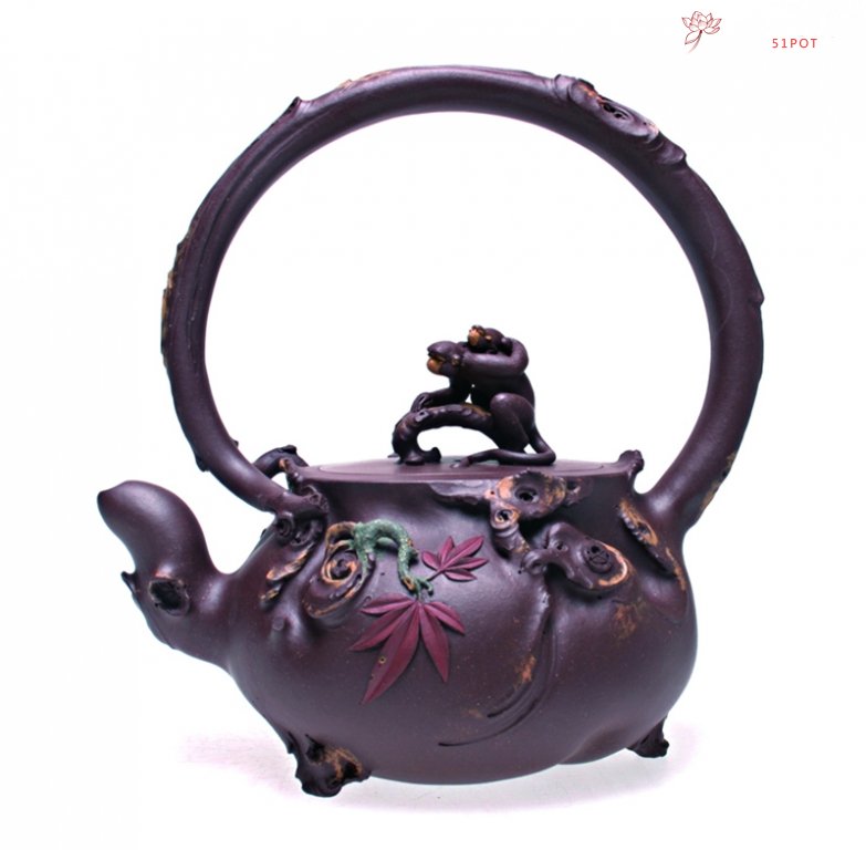 紫砂壶图片：辈辈封侯提梁 - 宜兴紫砂壶网