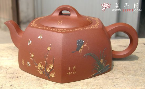 紫砂壶图片：梅兰竹菊 - 宜兴紫砂壶网