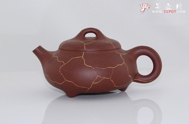 紫砂壶图片：冰纹石瓢 - 宜兴紫砂壶网