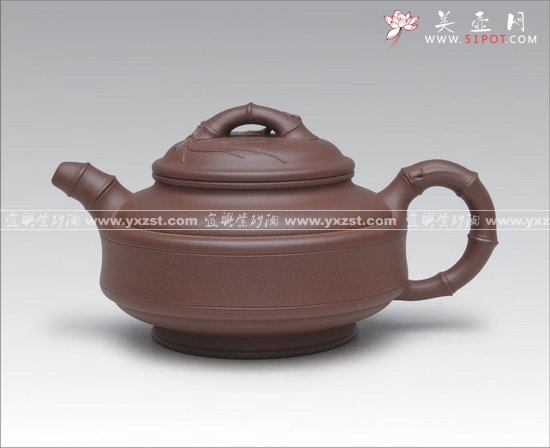 紫砂壶图片：双线竹鼓 - 宜兴紫砂壶网