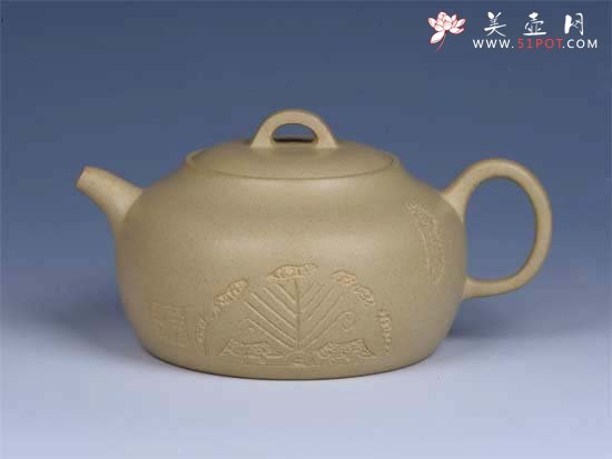 紫砂壶图片：- 本山绿泥福栏 - - 宜兴紫砂壶网