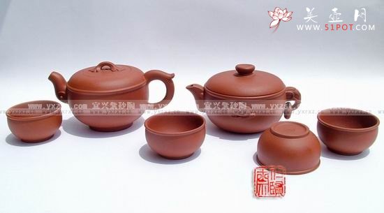 紫砂壶图片：祥云如意套壶 - 宜兴紫砂壶网