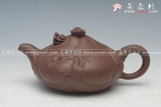 紫砂壶图片：3鱼化龙1 - 宜兴紫砂壶网