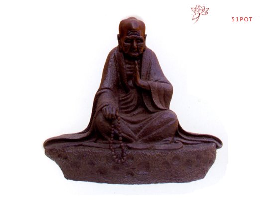 紫砂壶图片：静坐罗汉  作者：高级工艺师吴克强 - 宜兴紫砂壶网