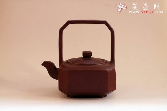 紫砂壶图片：八面玲珑提梁 - 宜兴紫砂壶网