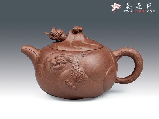 紫砂壶图片：鱼化龙7 - 宜兴紫砂壶网