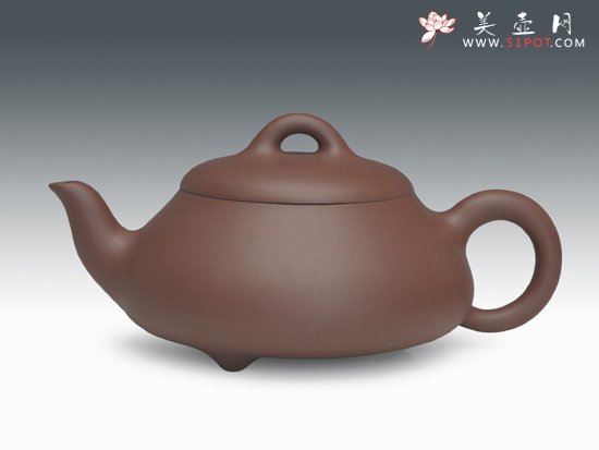 紫砂壶图片：弯嘴石瓢 - 宜兴紫砂壶网