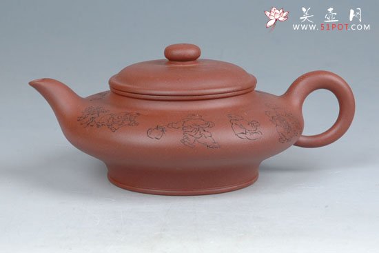 紫砂壶图片：虚扁 - 宜兴紫砂壶网