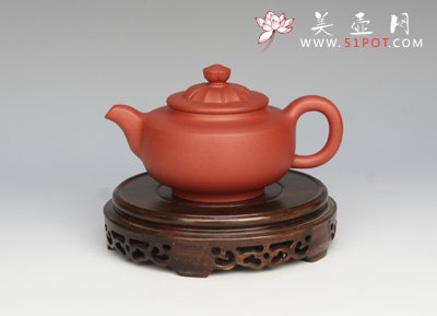 紫砂壶图片：平盖菱花 - 宜兴紫砂壶网