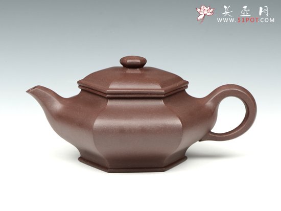 紫砂壶图片：六方虚扁 - 宜兴紫砂壶网