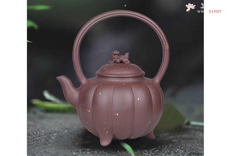 紫砂壶图片：龙吟提梁 - 宜兴紫砂壶网