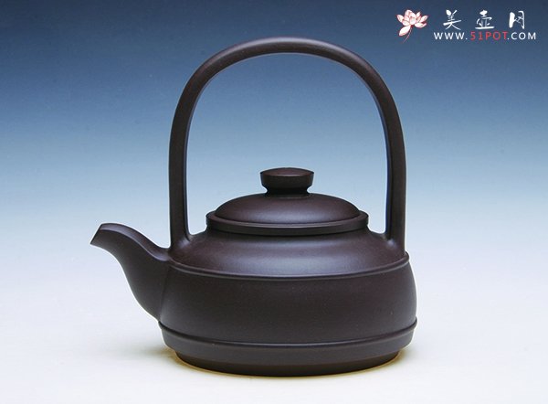 紫砂壶图片：双线提梁壶 - 宜兴紫砂壶网