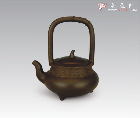 紫砂壶图片：瓜韵提梁 - 宜兴紫砂壶网