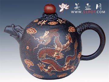 紫砂壶图片：祥龙戏珠 - 宜兴紫砂壶网