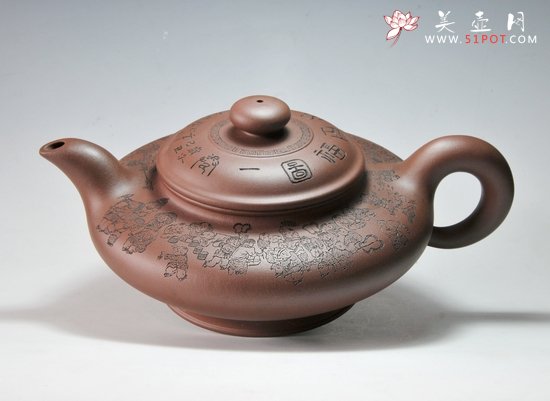 紫砂壶图片：虚扁 - 宜兴紫砂壶网