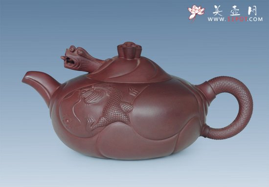 紫砂壶图片：鱼化龙（特大） - 宜兴紫砂壶网