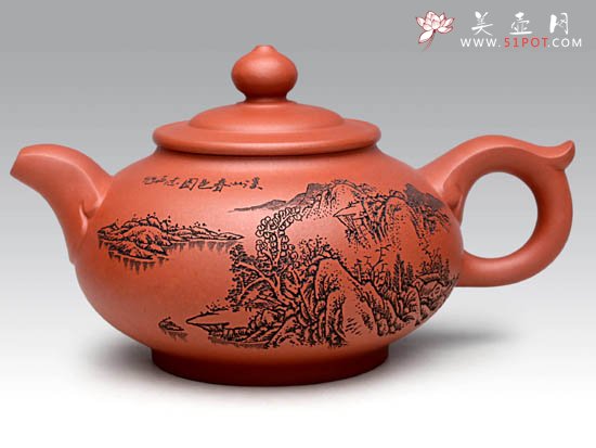 紫砂壶图片：如意祥缘  泥料：原矿清水泥  容量：280CC - 宜兴紫砂壶网