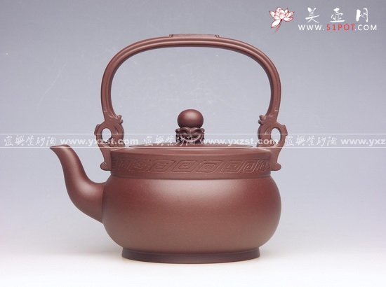 紫砂壶图片：双龙提梁 - 宜兴紫砂壶网