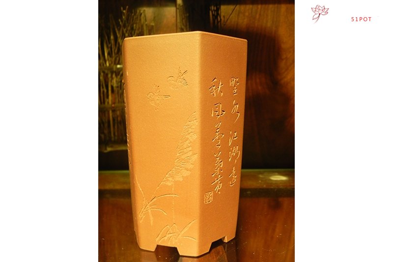 紫砂壶图片：六方花盆 - 宜兴紫砂壶网