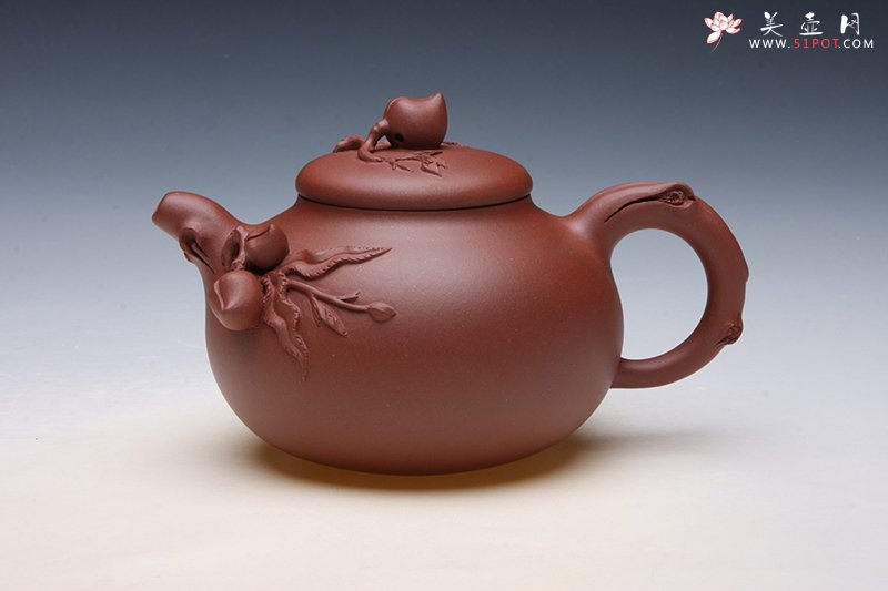 紫砂壶图片：寿桃壶 - 宜兴紫砂壶网