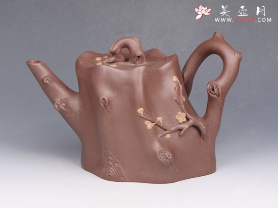 紫砂壶图片：梅桩壶 - 宜兴紫砂壶网