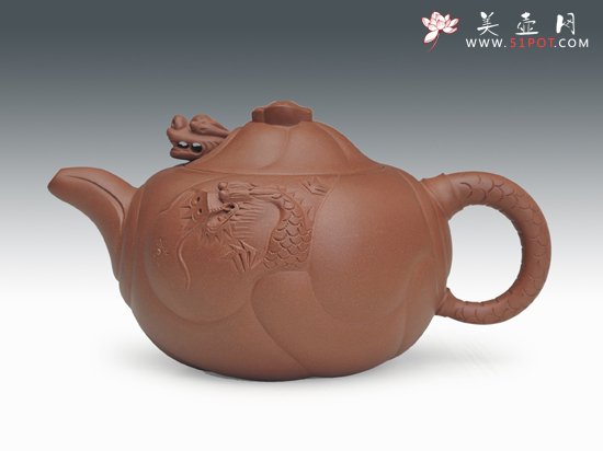 紫砂壶图片：鱼化龙 - 宜兴紫砂壶网