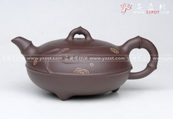 紫砂壶图片：腰线竹 - 宜兴紫砂壶网