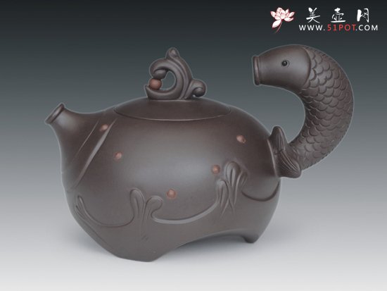 紫砂壶图片：鱼壶 - 宜兴紫砂壶网