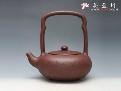 紫砂壶图片：如意提梁 家藏老紫... - 宜兴紫砂壶网