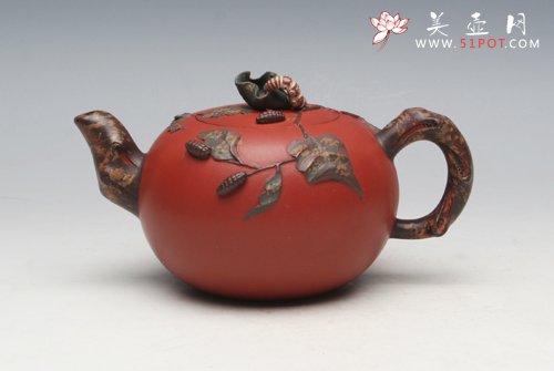 紫砂壶图片：朱泥桑蚕 - 宜兴紫砂壶网
