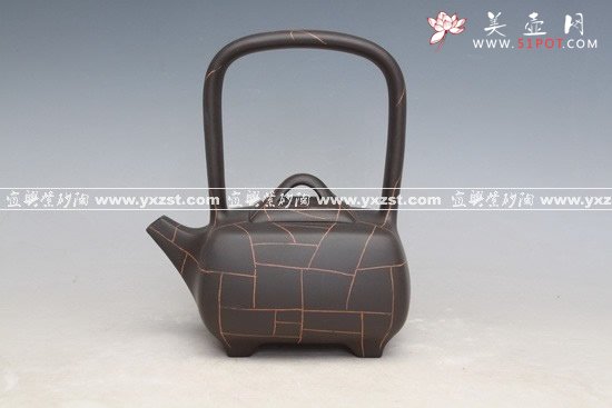 紫砂壶图片：兰色提梁 - 宜兴紫砂壶网