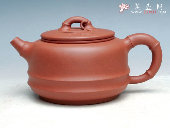 紫砂壶图片：矮竹韵壶 - 宜兴紫砂壶网