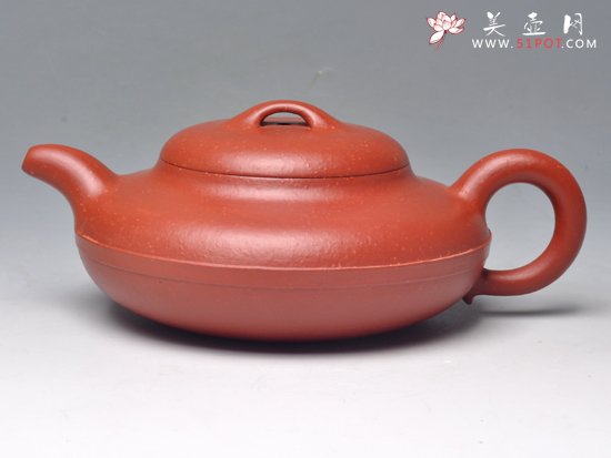 紫砂壶图片：线圆（大红袍朱泥）... - 宜兴紫砂壶网