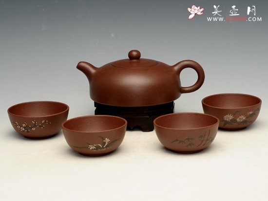 紫砂壶图片：半月套壶 - 宜兴紫砂壶网