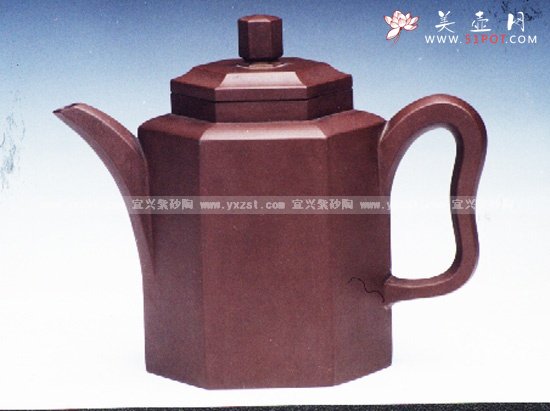 紫砂壶图片：小珍六方壶 - 宜兴紫砂壶网