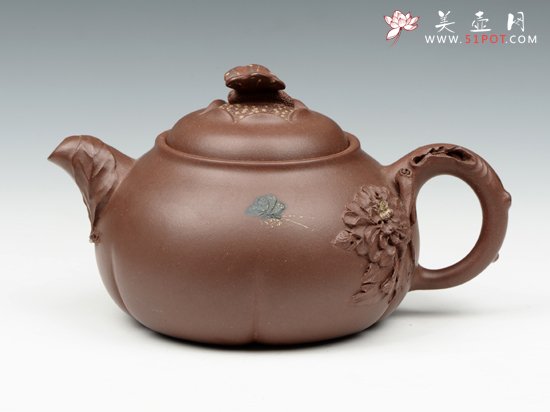 紫砂壶图片：花开富贵 - 宜兴紫砂壶网