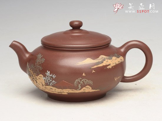 紫砂壶图片：圆满（泥绘） - 宜兴紫砂壶网