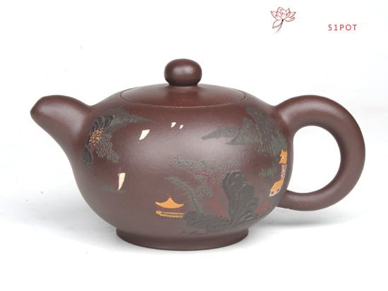 紫砂壶图片：泥绘圆珠  280... - 宜兴紫砂壶网