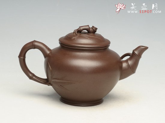 紫砂壶图片：小型竹节  260cc - 宜兴紫砂壶网