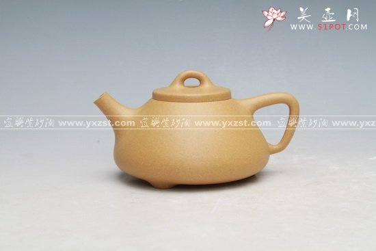 紫砂壶图片：全手工子冶石瓢 - 宜兴紫砂壶网