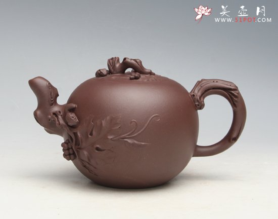 紫砂壶图片：松鼠葡萄 - 宜兴紫砂壶网