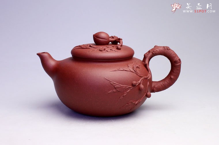 紫砂壶图片：寿桃壶 - 宜兴紫砂壶网