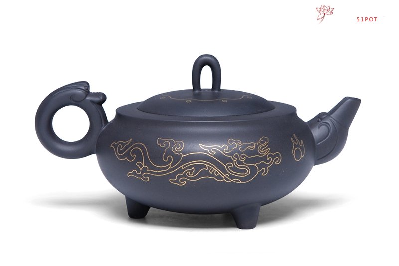 紫砂壶图片：环龙三足大 - 宜兴紫砂壶网