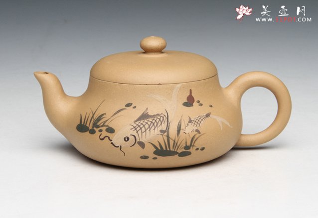 紫砂壶图片：鱼戏 - 宜兴紫砂壶网