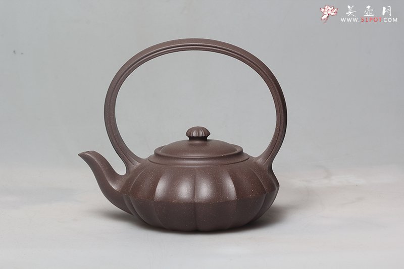 紫砂壶图片：菱花提梁 - 宜兴紫砂壶网